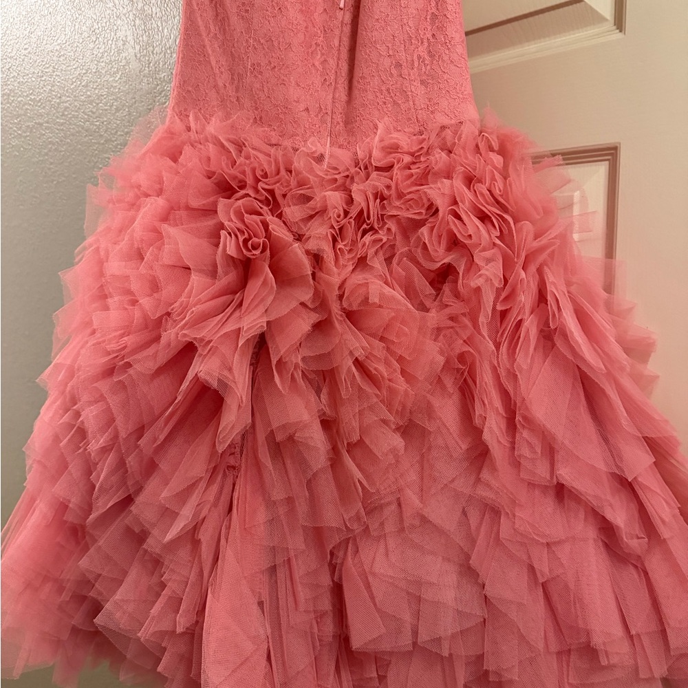 Betsey Johnson Pink Strapless Ruffled Dress - Picture 2 of 3